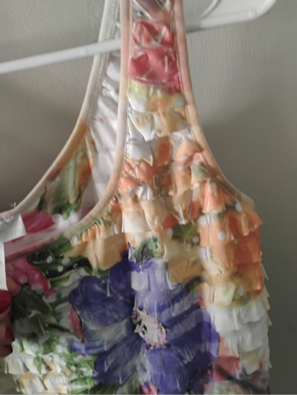 moa moa Woman Floral Ruffle Tank Top - Picture 5 of 8